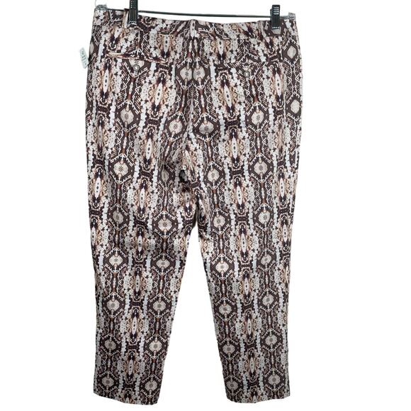 Robert Graham Ankle Pants Women Size 12 Brown Kayla Snake Print Style# 13303 NWT - Picture 2 of 13